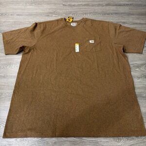 Carhartt T-Shirt Men's 3XL Tall Brown Short Sleeve Original Fit Workwear New